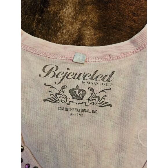 Vintage Bejeweled Y2K Body Con T-shirt Dress Ed Hardy Style Sz M - Picture 3 of 6